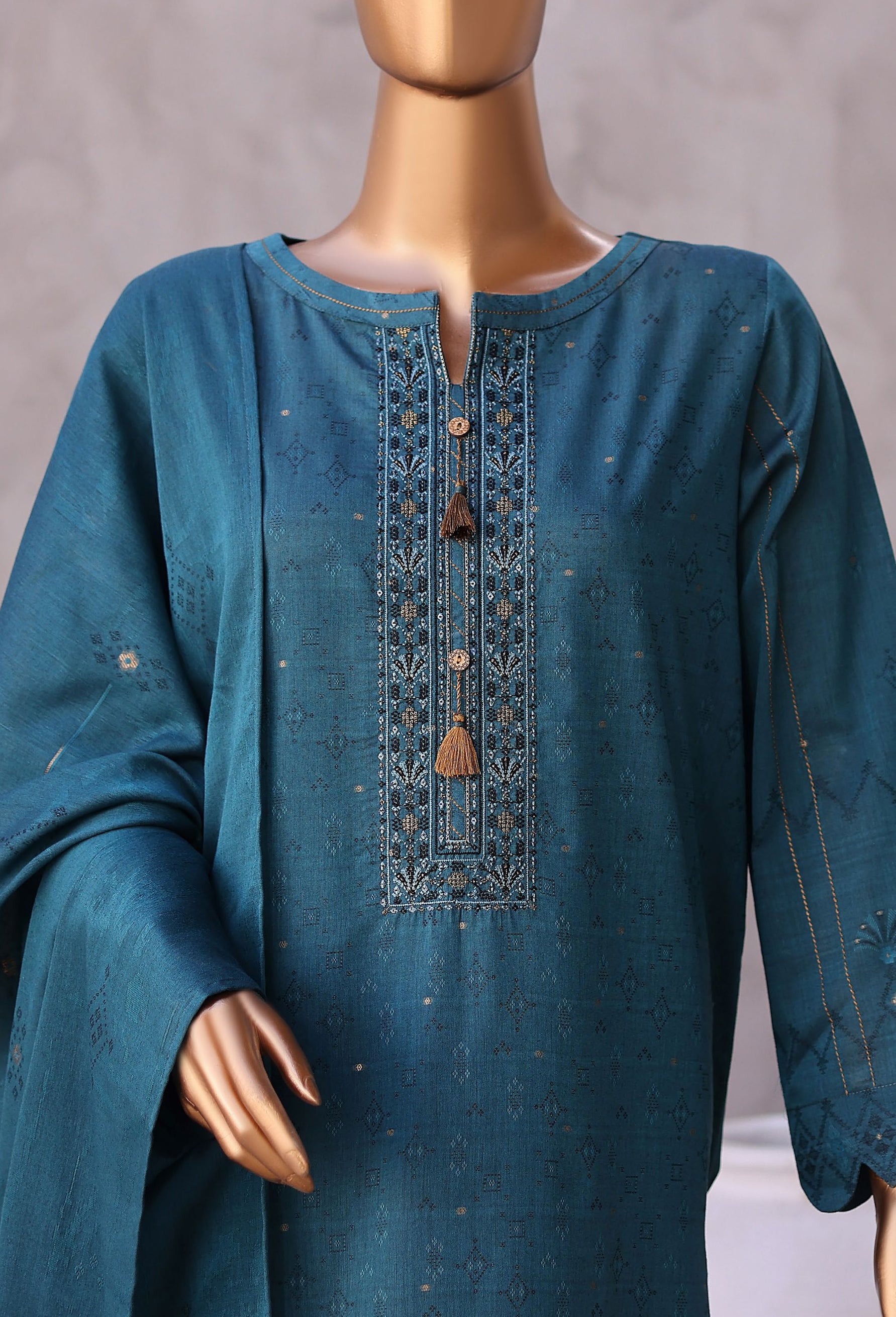 HZ Valencia Jacquard Embroidered Unstitched Lawn Collection - 2026 (VJE-7107)