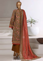 Sadabahar Stitched Printed Khaddar Shimmer Collection - 2025 (BROWN)