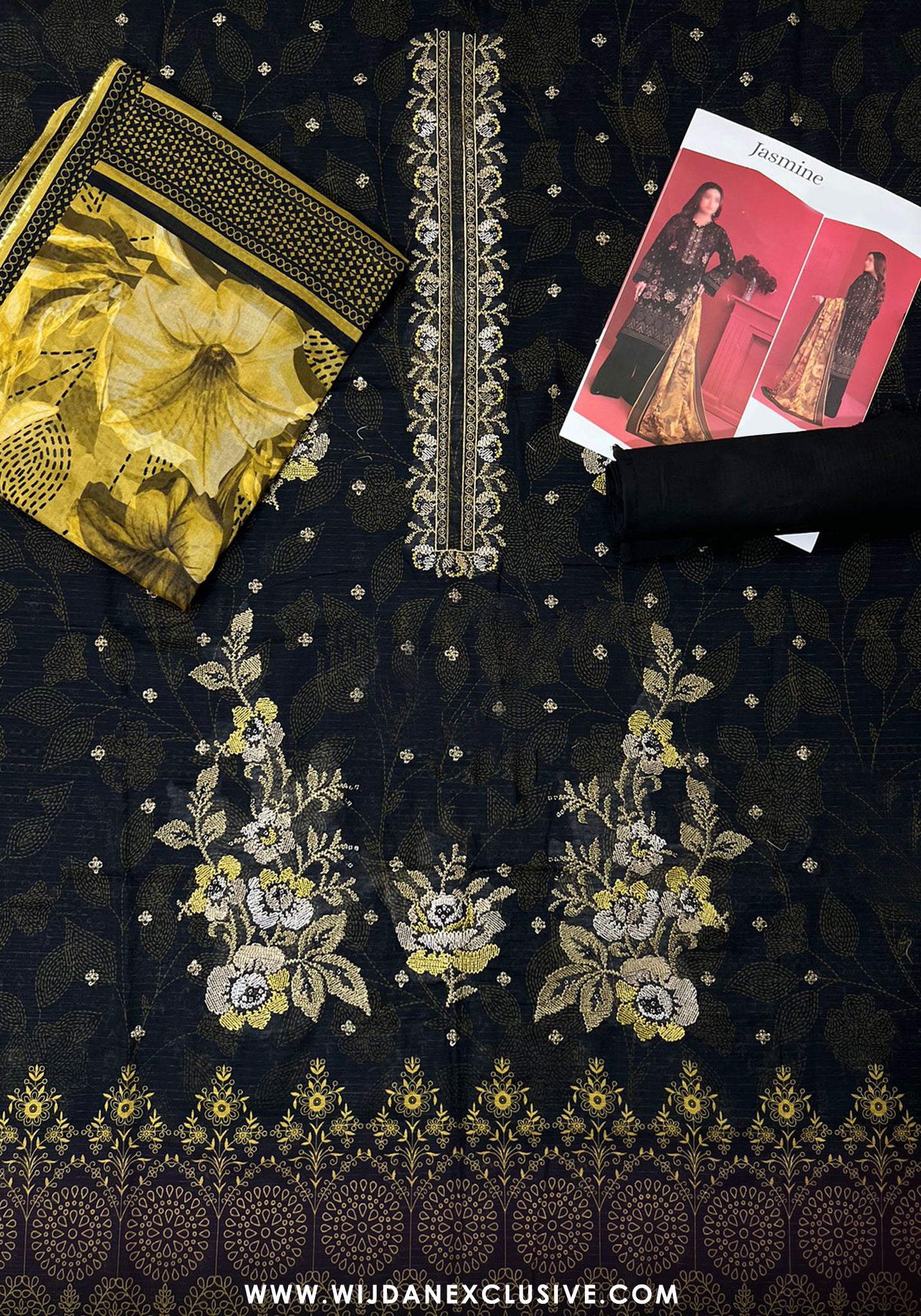 Jasmine Unstitched Doriya Digital Embroidered Lawn by Wijdan D-04
