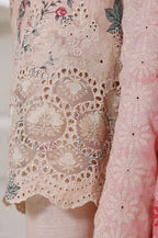 Sadabahar Stitched Laser Fusion Chikankari Khaddar Collection - 2025 (CORAL PEACH)