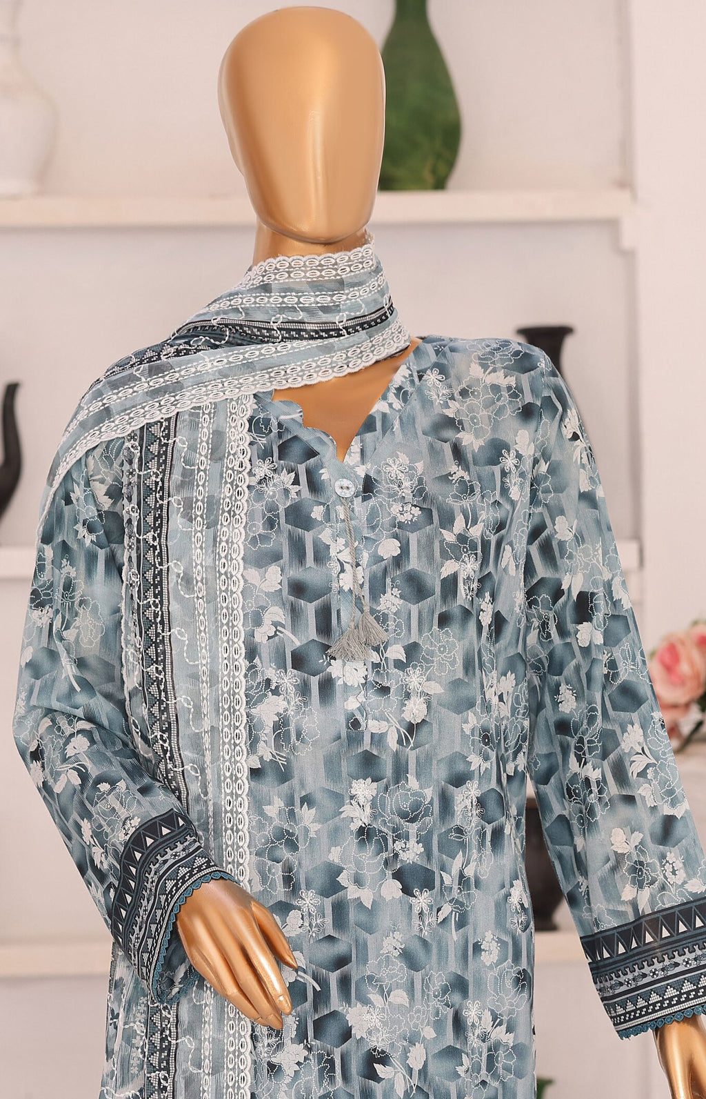 HZ Premium Chikankari Unstitched Printed Embroidered Vol-02 Collection - 2026 (PCE-656)