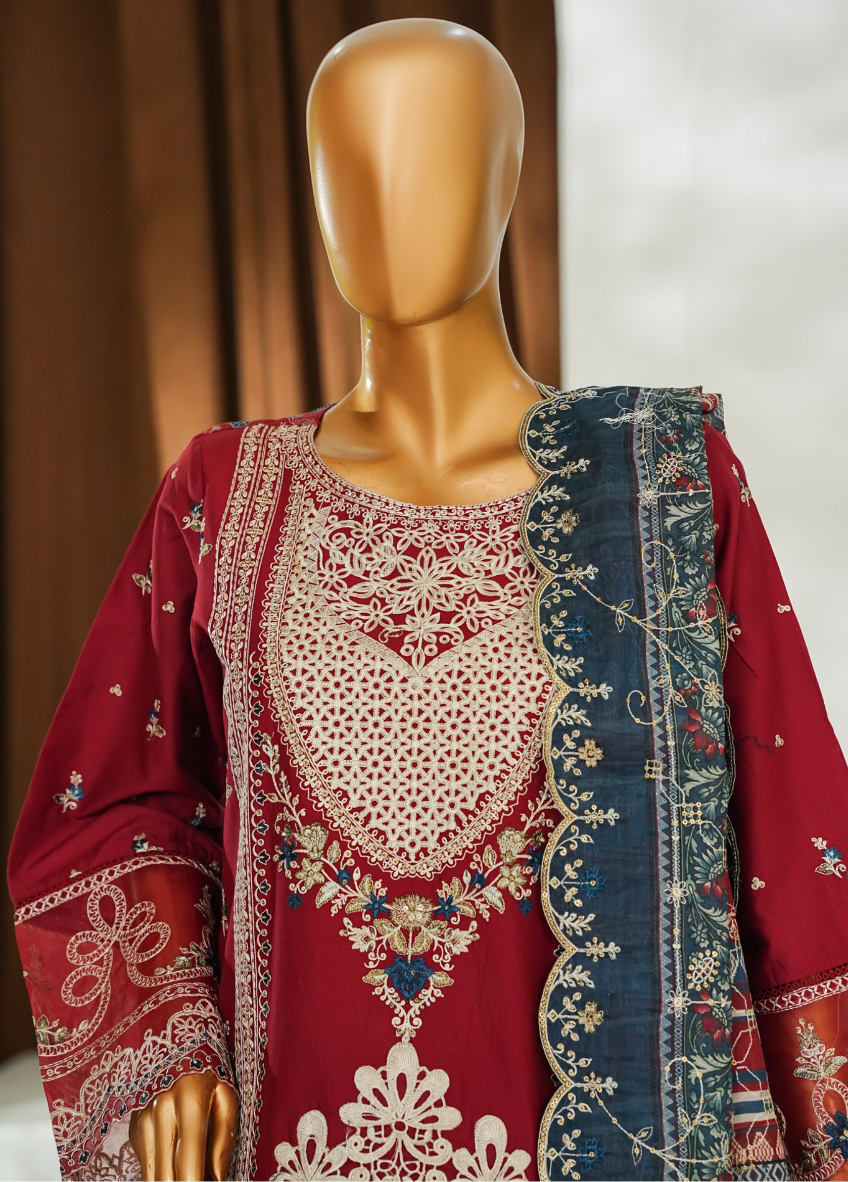 Bin Saeed Stitched Luxury Embroidered 3pc Vol-II Collection - 2026 (D-04)