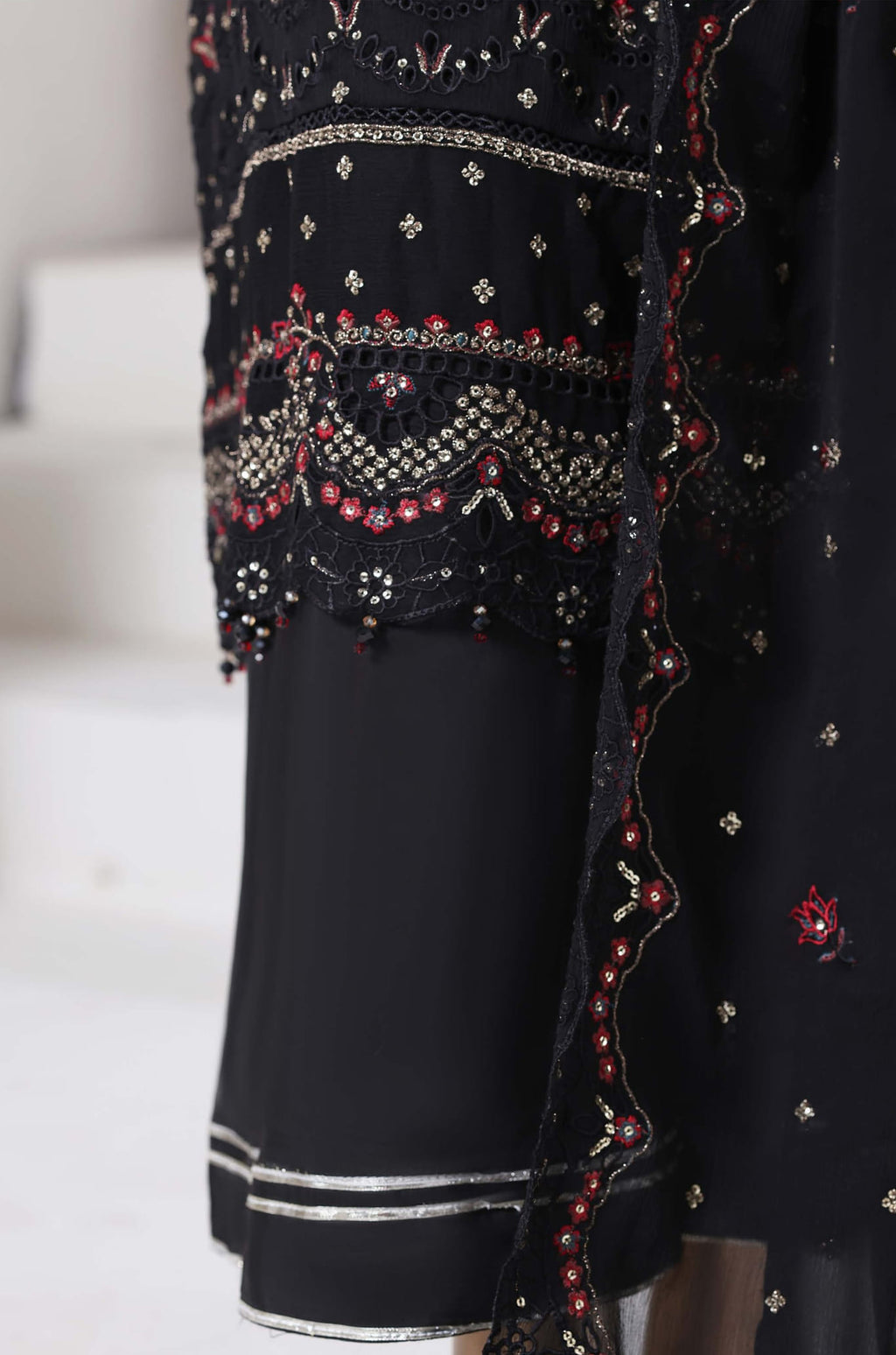 Afsanay by Sadabahar | Stitched Luxury Chiffon Vol-14 Collection - 2025 (BLACK)