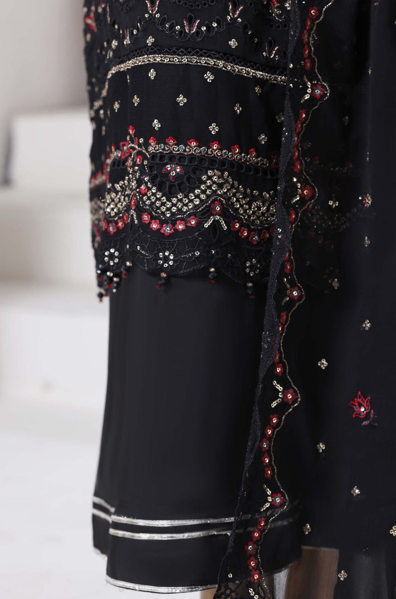 Afsanay by Sadabahar | Stitched Luxury Chiffon Vol-14 Collection - 2025 (BLACK)