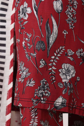 Sadabahar Stitched Printed Khaddar Vol-03 Collection - 2025 (RED)