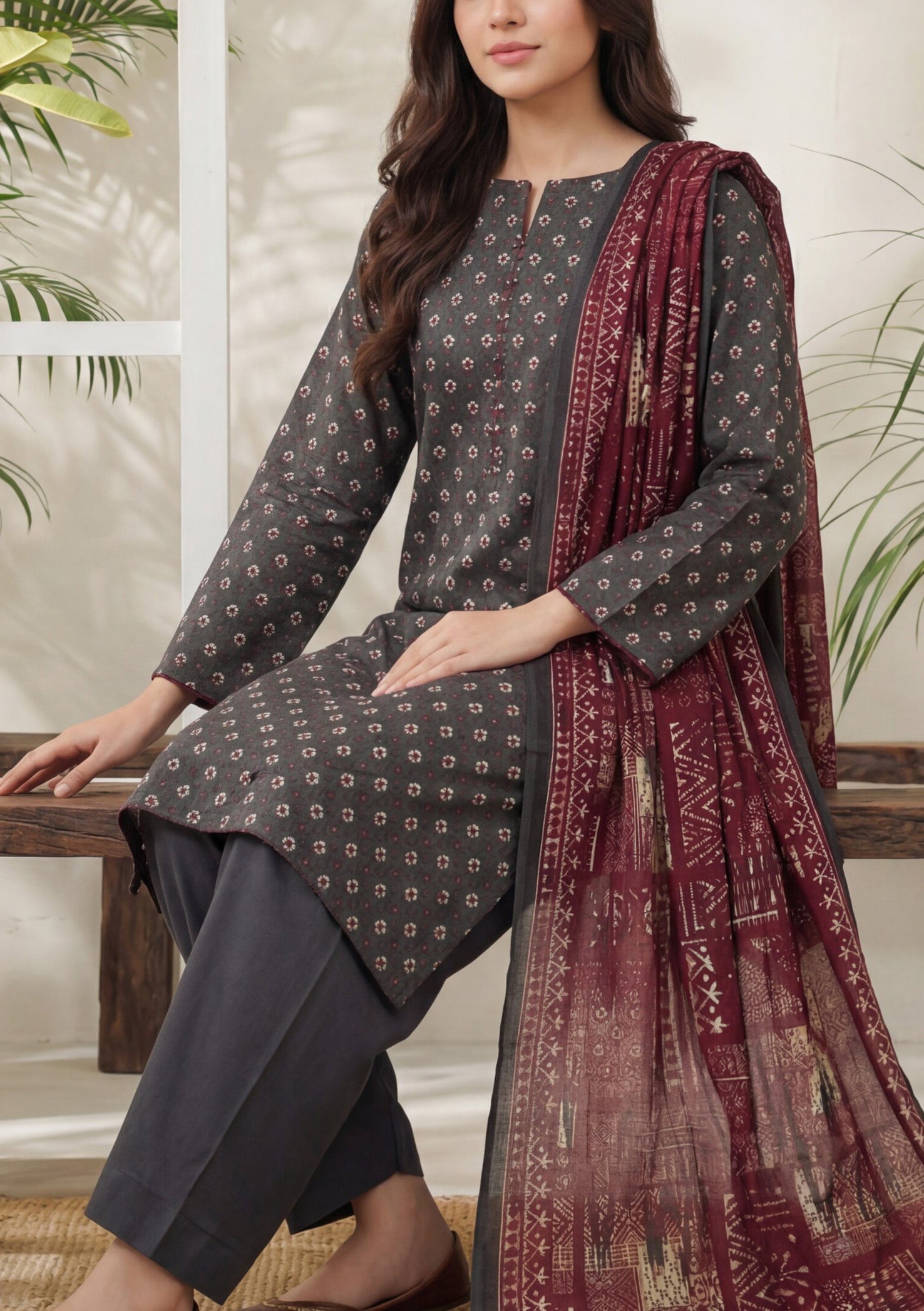 VS Daman unstitched Exclusive Printed Lawn Vol-04 Collection - 2026 (D-886)