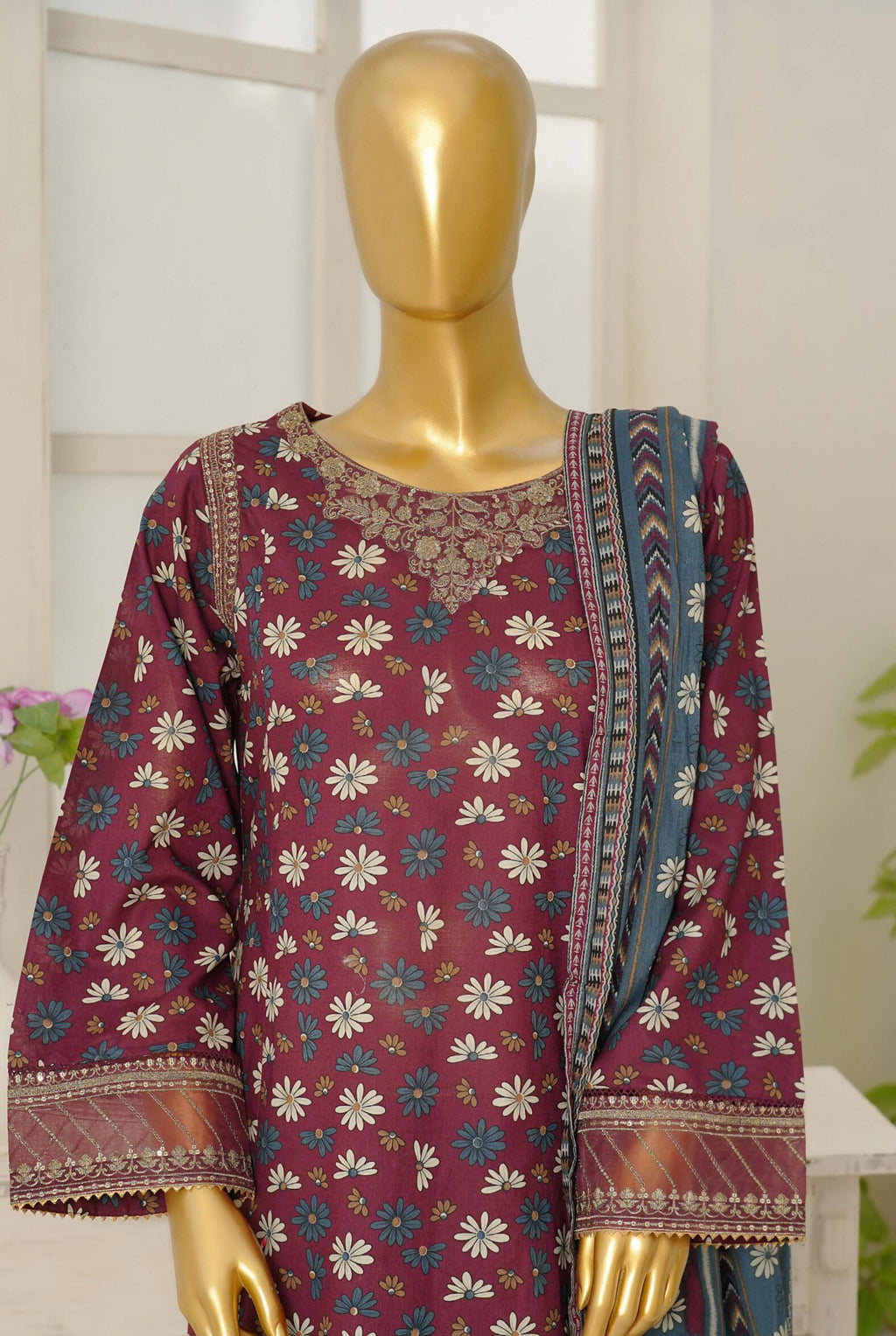 Bin Saeed Stitched Luxury Festive Embroidered Frock 3pc Collection - 2026 (D-04)