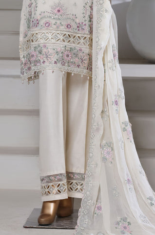 Afsanay by Sadabahar | Stitched Luxury Chiffon Vol-15 Collection - 2025 (CREAM)