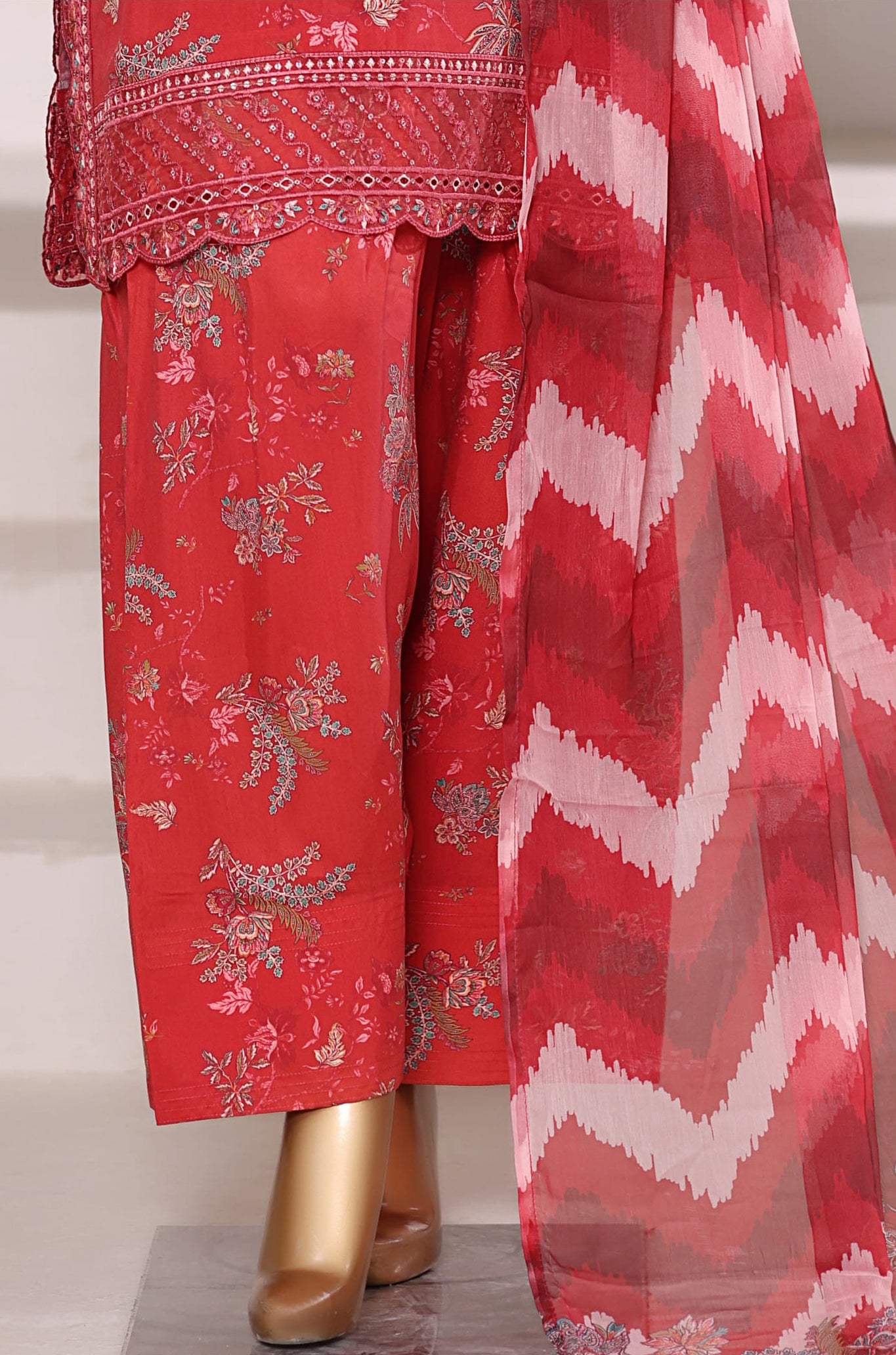 Malika by Sadabahar | Stitched Embroidered Viscose Collection - 2025 (RED)