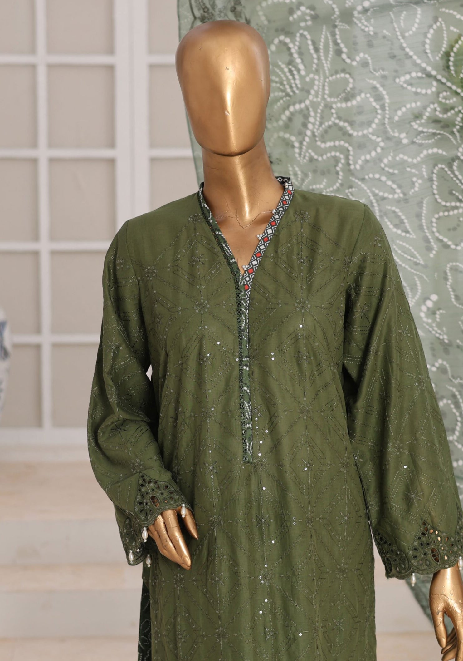 Aifa Dynasty Chikankari Unstitched Luxury Lawn Collection - 2026 (D-04)
