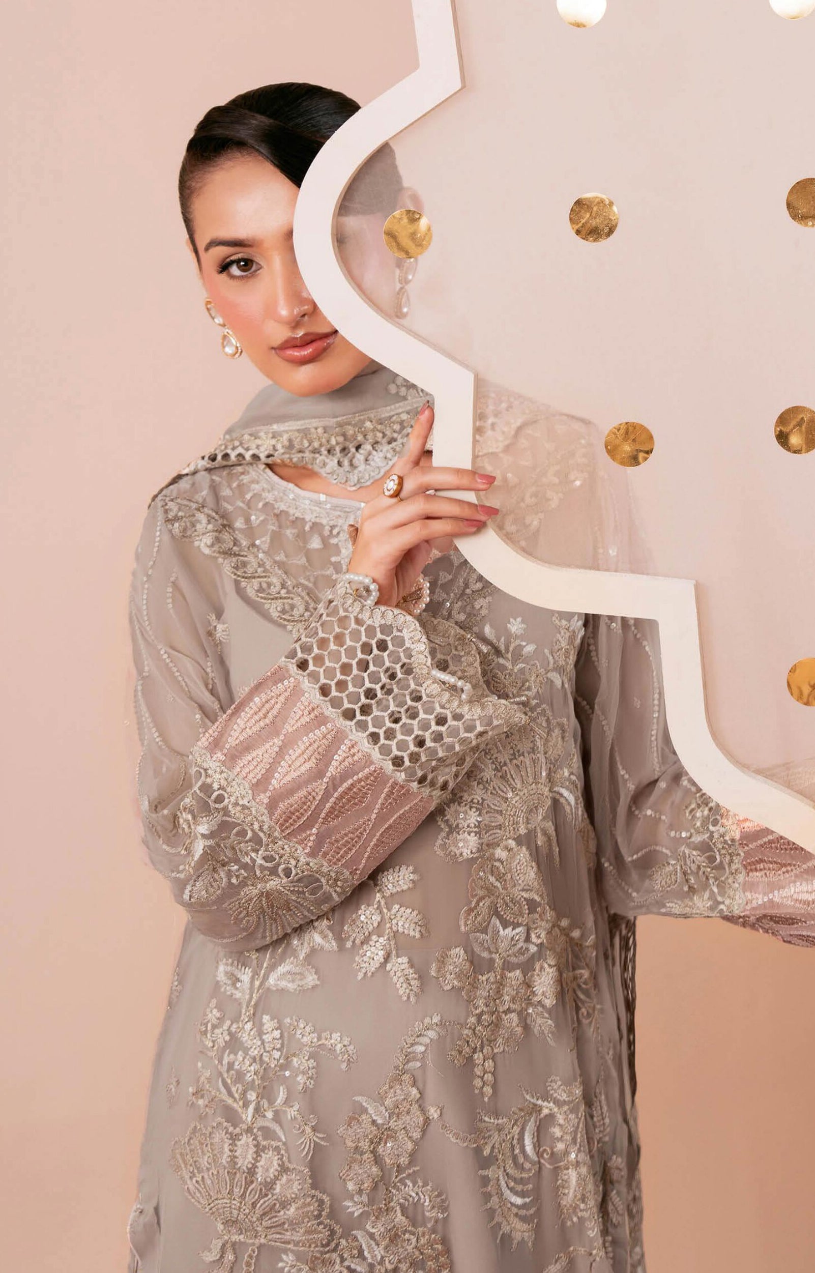 Dastak by Ramsha | Unstitched Luxury Formal Chiffon Collection - 2026 (D-04)