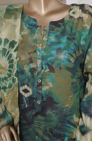 Sadabahar Stitched Printed Shimmered Cambric Summer Collection - 2025 (Green)