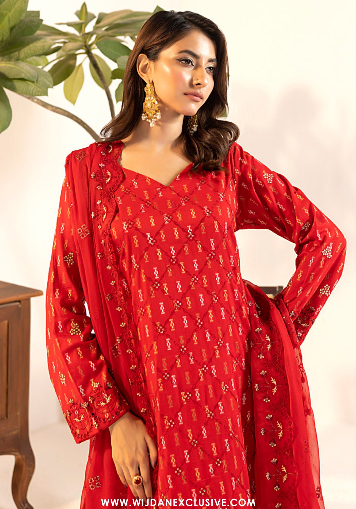 Tanisha by Wijdan | Unstitched Luxury Embroidered Broshia Cotton Collection - 2026 (D-04)