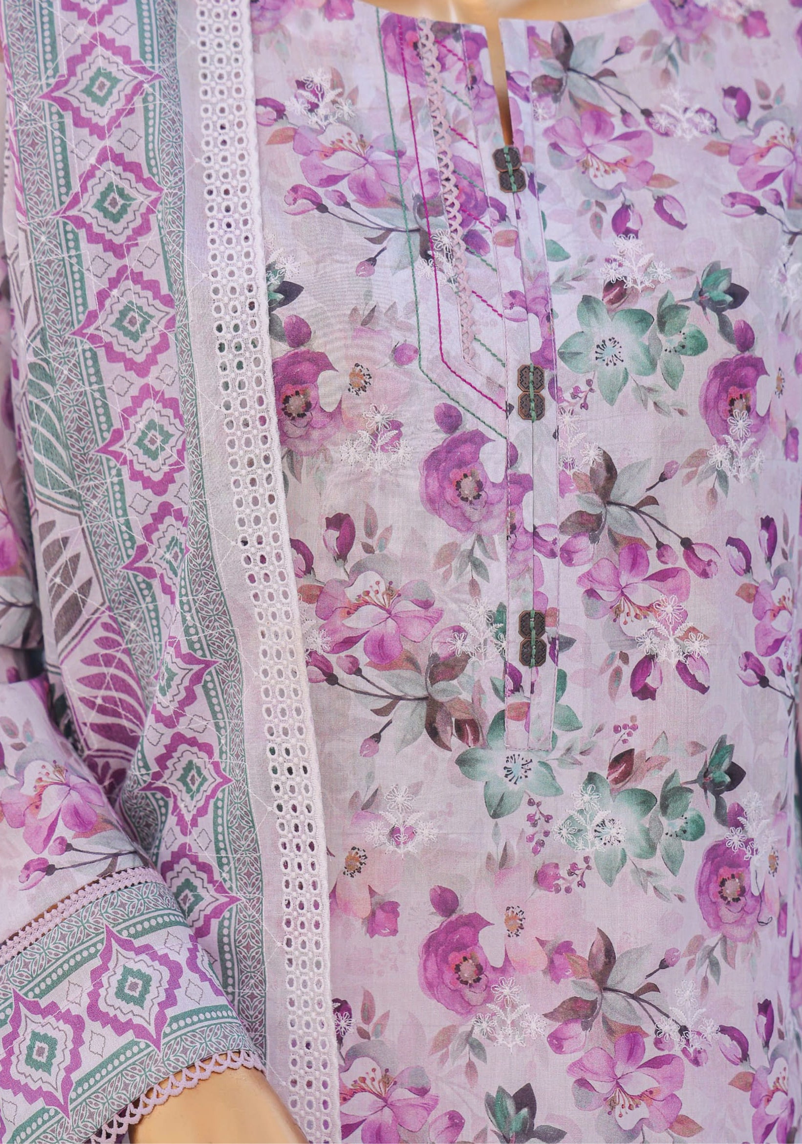 HZ Premium Unstitched Embroidered Lawn Collection - 2026 PEC-611