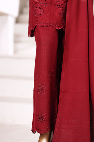 Vybe by Sadabahar | Stitched 3PC Dhanak Co-Ords Collection - 2025 (RED)