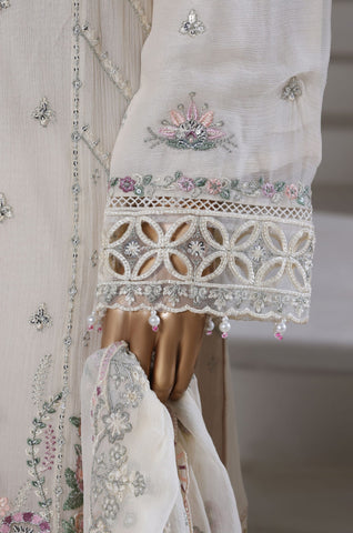 Afsanay by Sadabahar | Stitched Luxury Chiffon Vol-15 Collection - 2025 (CREAM)