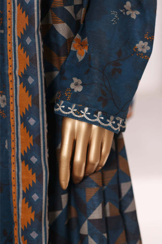 Sadabahar Stitched Khaddar Fall Embroidered Collection - 2025 (BLUE)