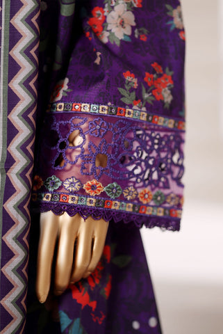 Malika by Sadabahar | Stitched Embroidered Khaddar Collection - 2025 (PURPLE)