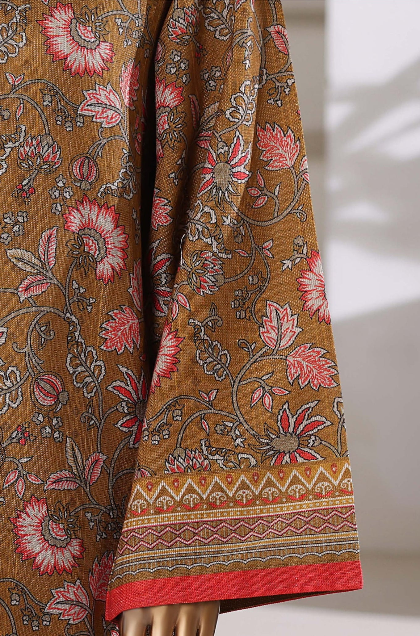 Sadabahar Stitched Printed Khaddar Shimmer Collection - 2025 (BROWN)