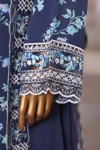 Sadabahar 3PC Stitched Luxury Embroidered Viscose Collection - 2025 (BLUE)