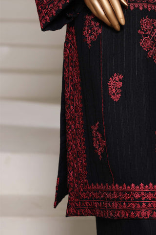 Sadabahar Stitched Luxury Dhanak with Palachi Shawl Collection - 2025 (BLACK)