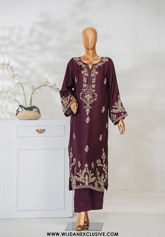Mohar by Amna Khadija | Stitched Shamooz Silk 2PC Collection - 2026 (PURPLE)