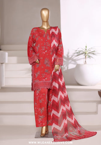Malika by Sadabahar | Stitched Embroidered Viscose Collection - 2025 (RED)