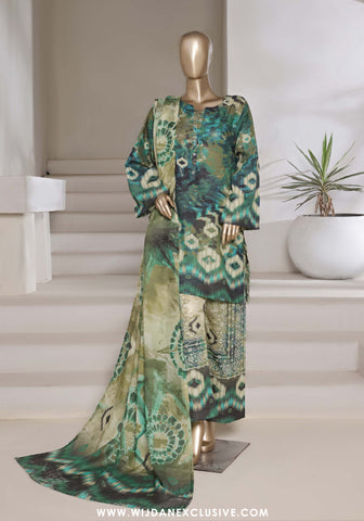 Sadabahar Stitched Printed Shimmered Cambric Summer Collection - 2025 (Green)