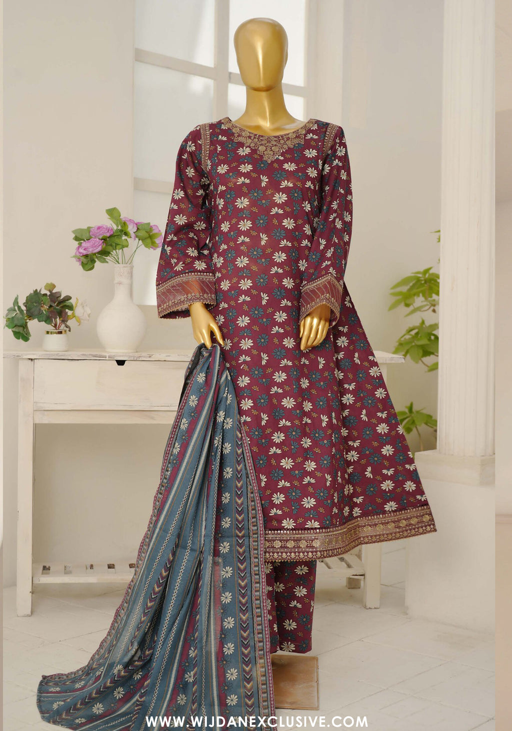 Bin Saeed Stitched Luxury Festive Embroidered Frock 3pc Collection - 2026 (D-04)