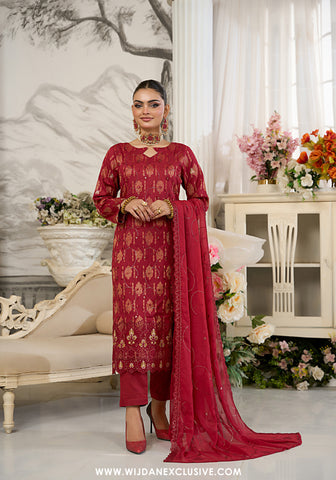 Zarqash by Wijdan | Unstitched Embroidered Broshia Cotton Collection - 2025 D-04