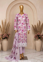 Libas e Khas 3pc Unstitched Embroidered Lawn Collection - 2026 (D-04)