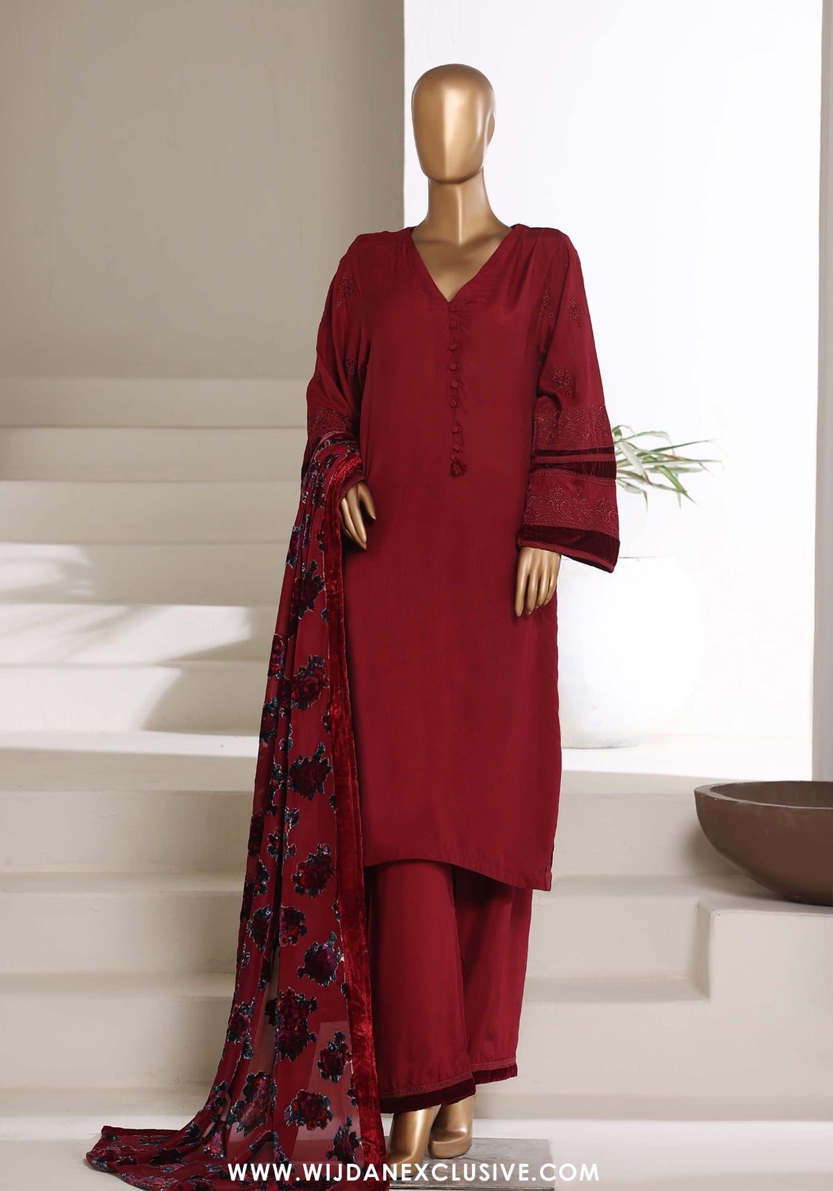 Sadabahar Stitched Viscose Luxury With Palachi Shawl Collection (D-04)