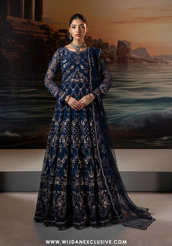 Riwayat Lamisah Unstitched Chiffon Collection - 2025 by Lavish (Jewel Blue)