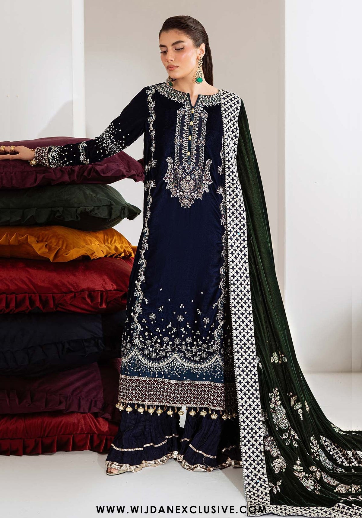 Maya by Nurèh | Unstitched Embroidered & Embellished Velvet Collection - 2025 NW-109