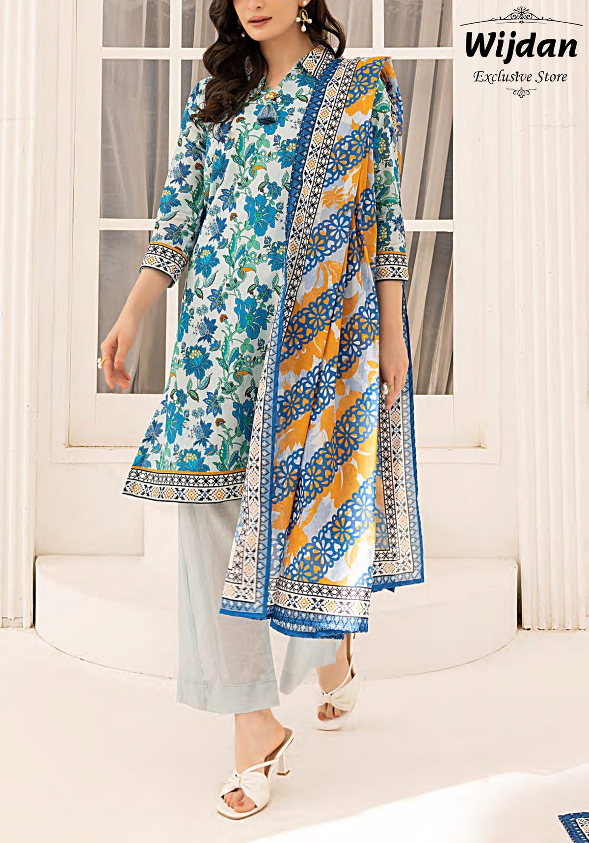 Laira 3Pcs Airjet Digital Printed Lawn Collection'25 by Sana & Sara D-04