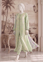 A Flowy Cut by HZ Textile | Stitched Printed & Emb Silk Collection'26 (D-04)