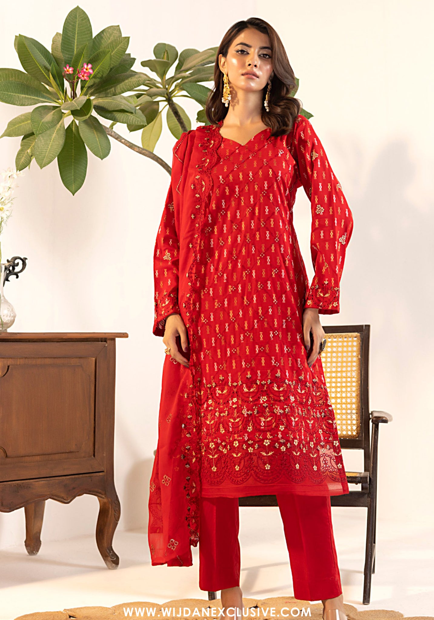 Tanisha by Wijdan | Unstitched Luxury Embroidered Broshia Cotton Collection - 2026 (D-04)