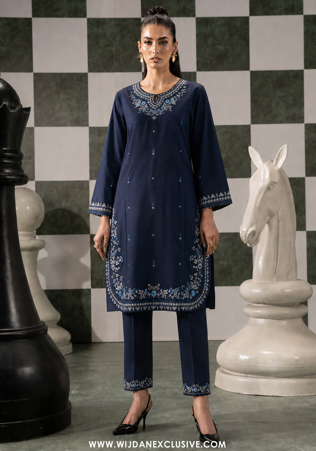 Allure by Wijdan | Stitched 2pc Embroidered Lawn Collection - 2026 (D-04)