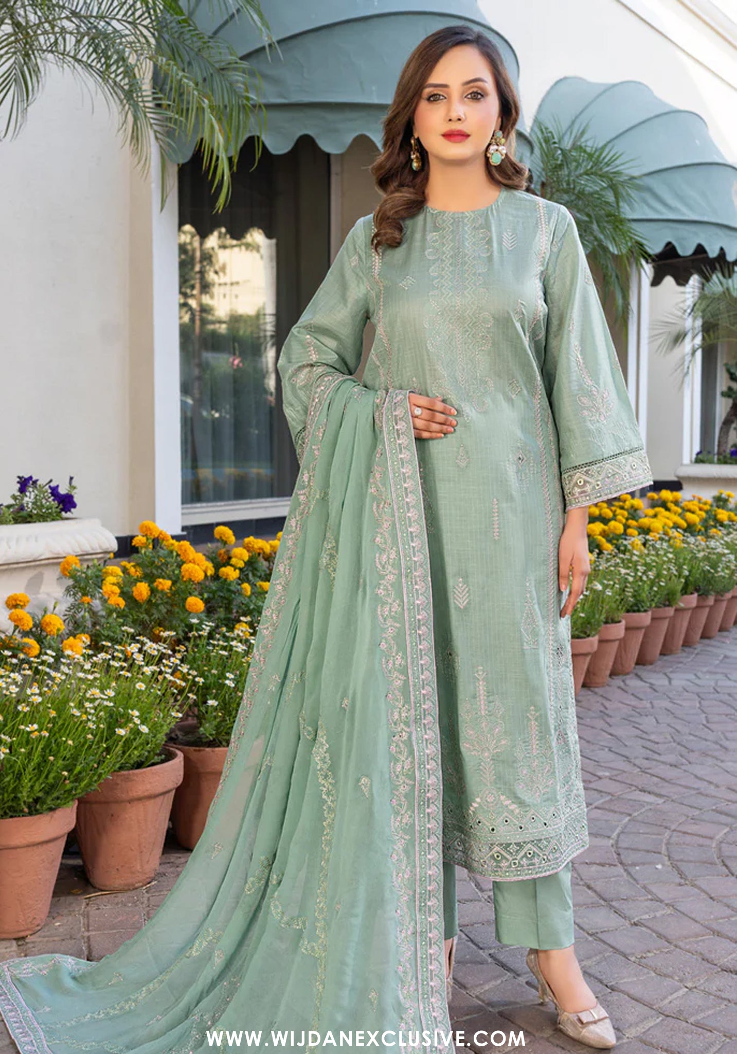 Marjjan Unstitched Embroidered Lawn Collection - 2026 (D-04)