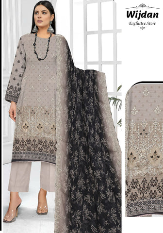 Wijdan Digital Print Embroidered Voil Dupatta Collection'25 D-04