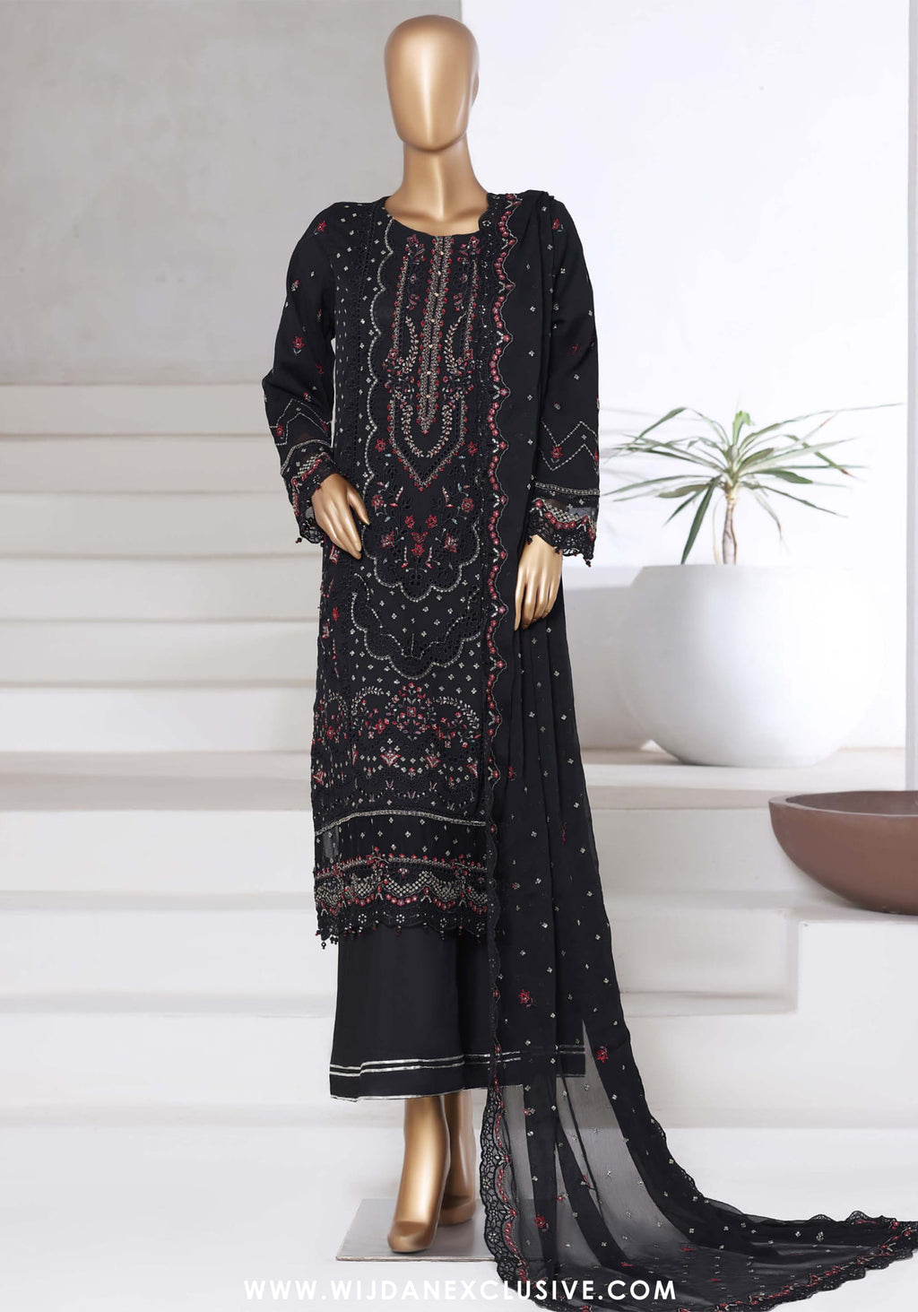 Afsanay by Sadabahar | Stitched Luxury Chiffon Vol-14 Collection - 2025 (BLACK)
