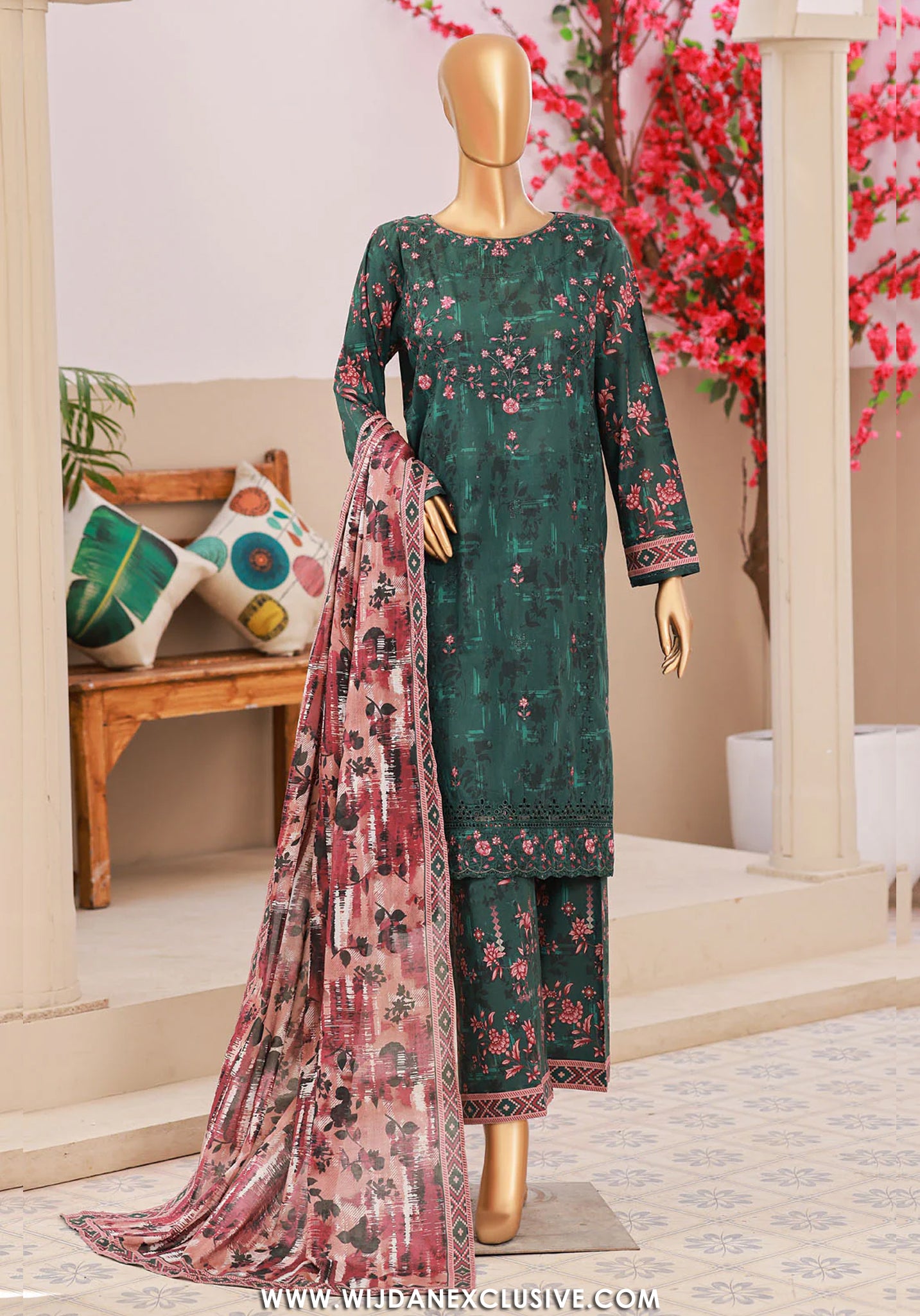 Elegant by HZ Textile | Unstitched Embroidered Lawn Collection - 2026 EC-1016