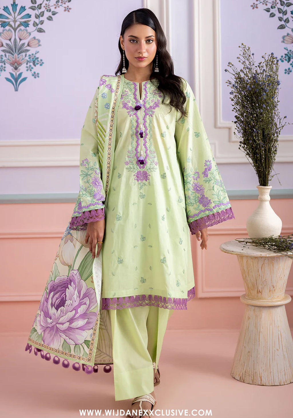 Zellburry Unstitched 3pc Printed & Embroidered Lawn Collection - 2026 (WUS- 0506)