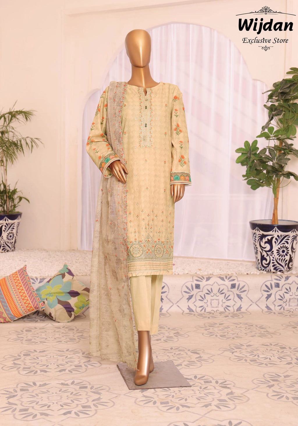 HZ Satranga Embroidered Collection Vol-02 D-04