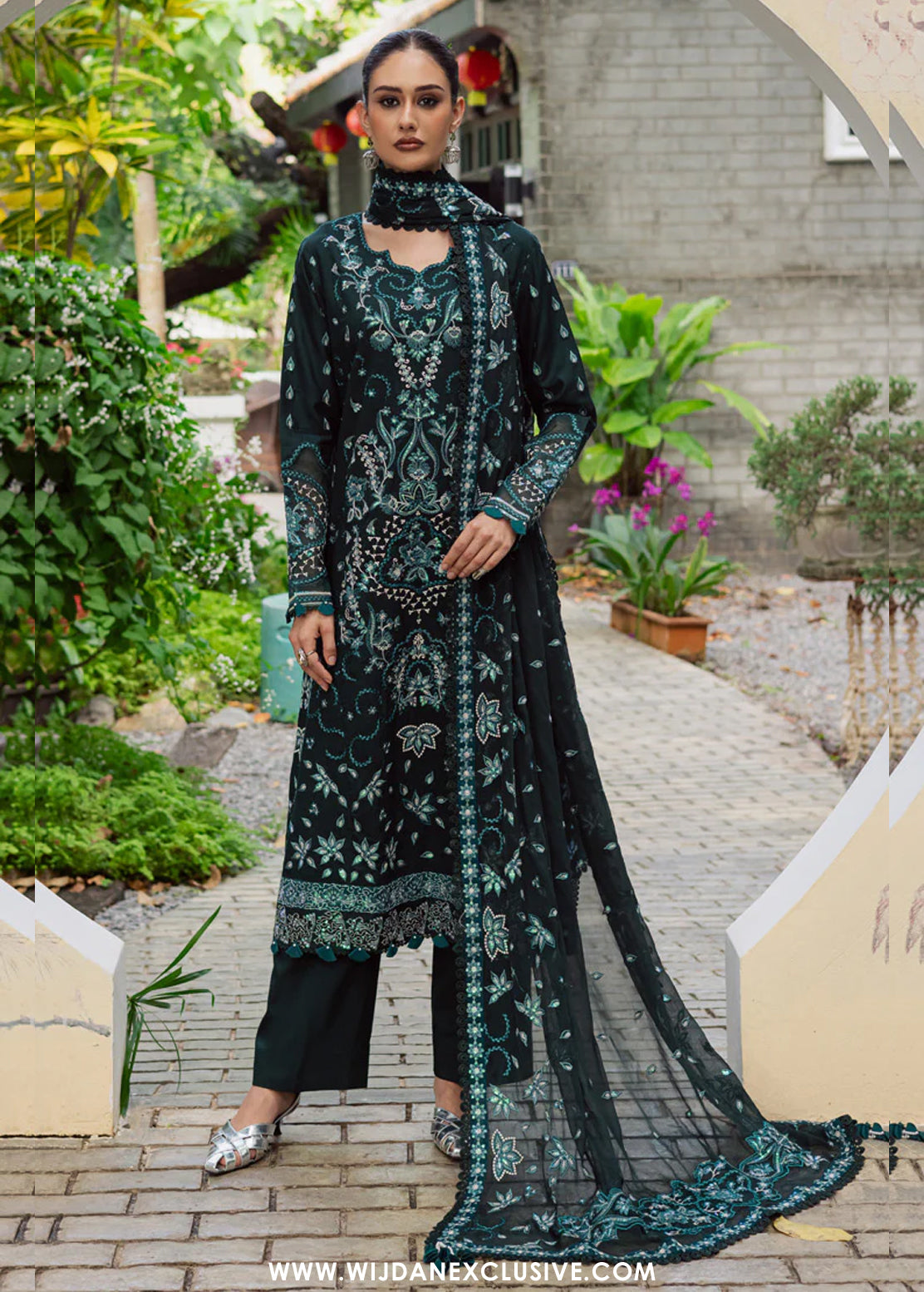 Lovella by Marjjan | Unstitched Embroidered Viscose Collection - 2025 MEV-45 B (GREEN)