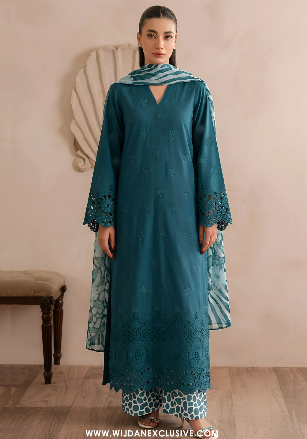 Jeem by  Amna  Khadija | Stitched Chikankari Lawn Collection - 2026 (D-04)