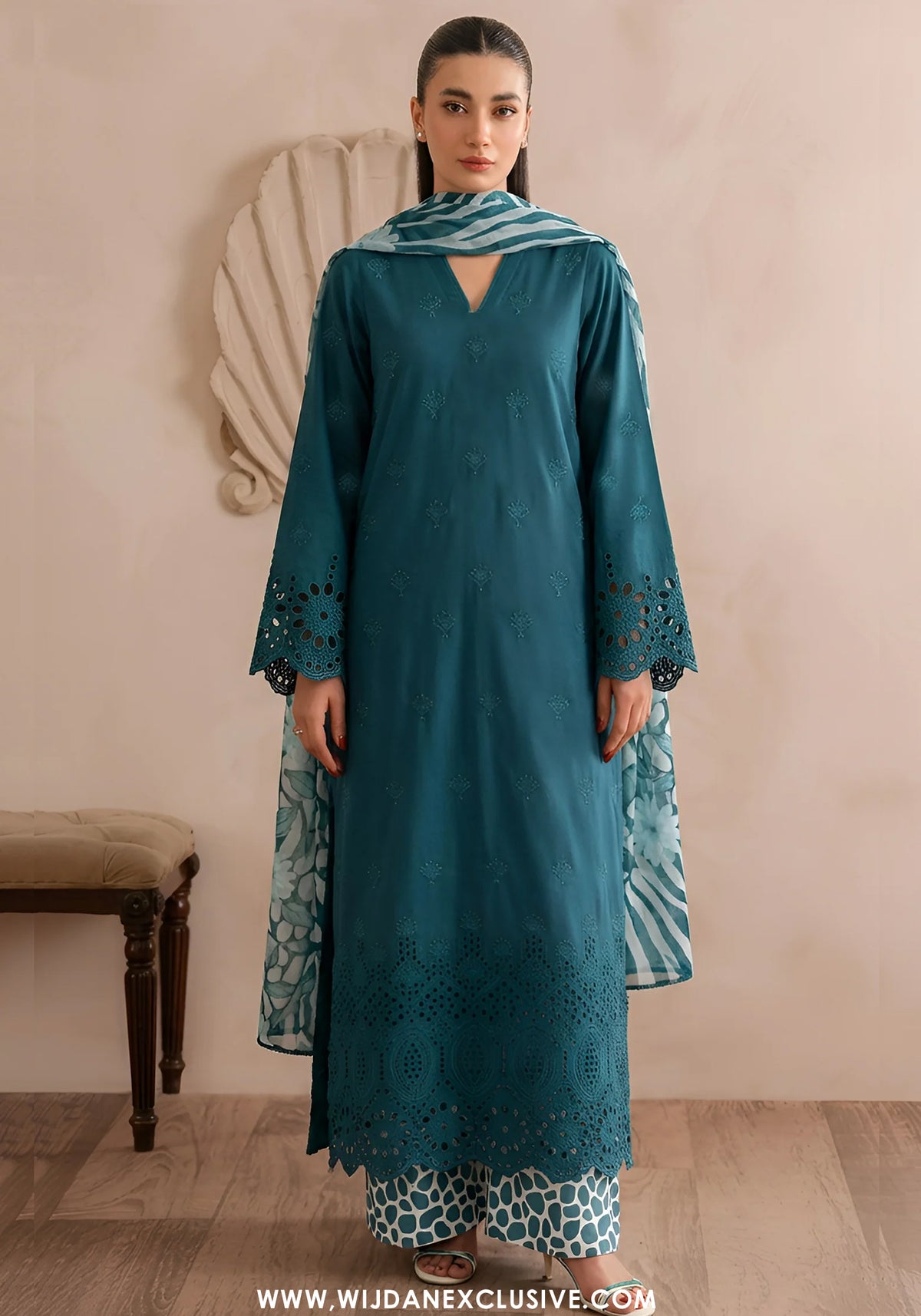 Jeem by  Amna  Khadija | Stitched Chikankari Lawn Collection - 2026 (D-04)
