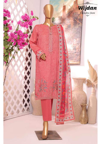 HZ Printkari Slub Cambric Embroidered Collection'24 D-04