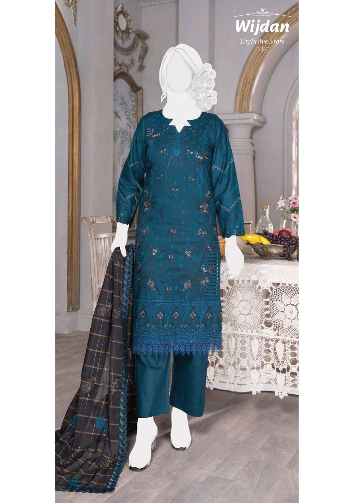 Aizaz Premium Embroidered Lawn Collection'24 D-04