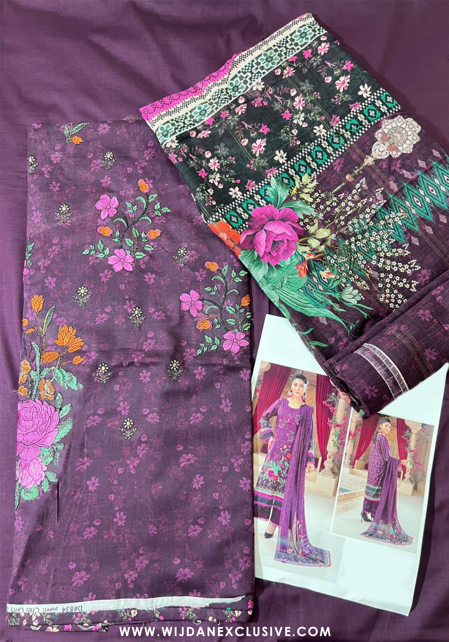 Suzaina Unstitched Printed Embroidered Lawn Collection by Wijdan ART-01